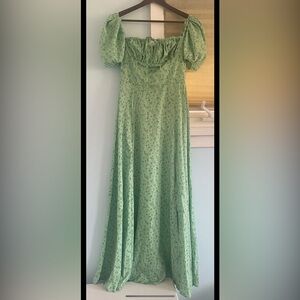 Green milkmaid maxi dress